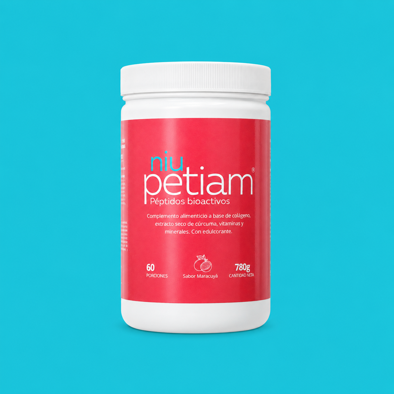 Suscripción NiuPetiam® Maracuyá 780g — Recibe cada 2 meses — Regalos 1ª compra: Vitamina C + Botella