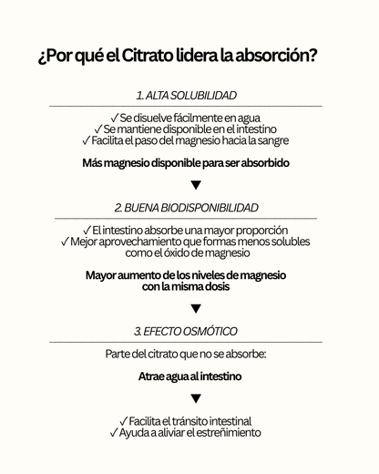 Infografía de beneficios de NiuPetiam citrato de magnesio 750 mg, 300 cápsulas veganas – NiuPetiam