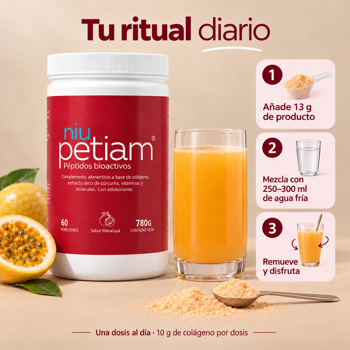 NiuPetiam® Sabor Maracuyá 780g.