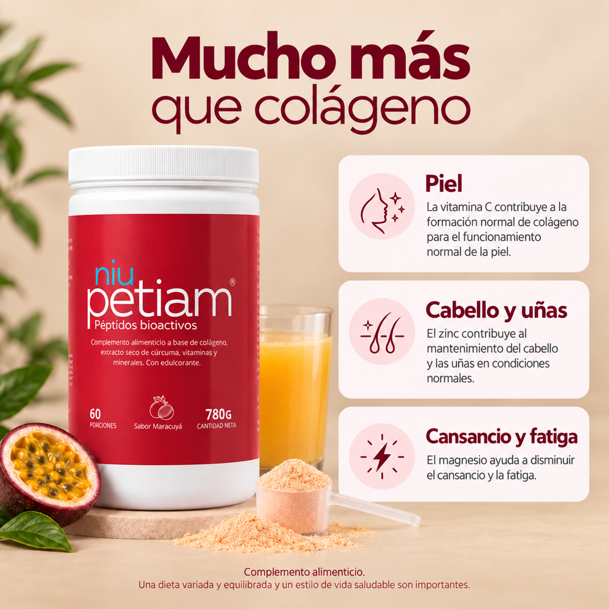 NiuPetiam® Sabor Maracuyá 780g.