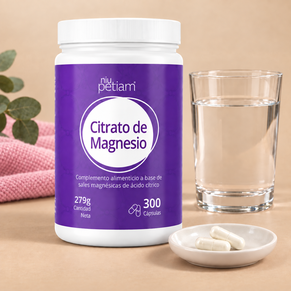 Citrato de Magnesio 750mg , Bote 300 Cápsulas Veganas