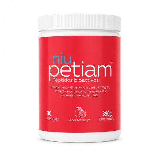 NiuPetiam® Sabor Maracuyá - Péptidos Bioactivos de Colágeno Hidrolizado 30 porciones (390g)