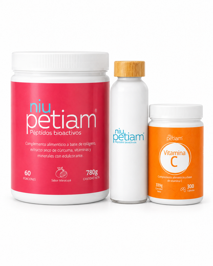 Foto de producto: suscripción NiuPetiam colágeno maracuyá 780 g cada 2 meses, regalo vitamina C y botella – NiuPetiam